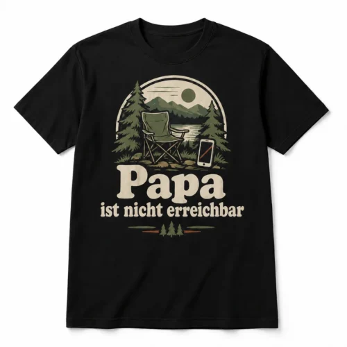Herren-T-Shirt Papa ist nicht erreichbar – Produktansicht