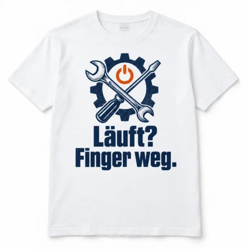 Herren-T-Shirt Läuft? Finger weg. – Produktansicht